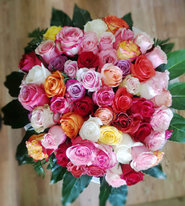 Bouquet rosas color variado 60 unidades